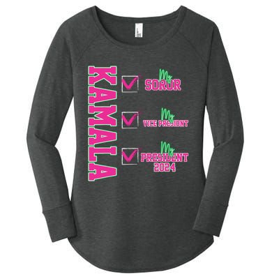 Kamala My Soror My President Kamala Harris 2024 President Women's Perfect Tri Tunic Long Sleeve Shirt