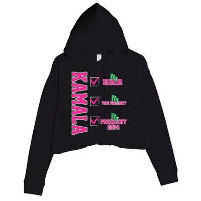 Kamala My Soror My President Kamala Harris 2024 President Crop Fleece Hoodie