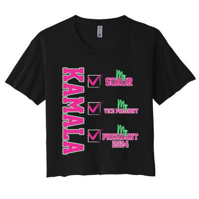 Kamala My Soror My President Kamala Harris 2024 President Women's Crop Top Tee