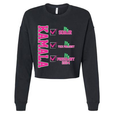 Kamala My Soror My President Kamala Harris 2024 President Cropped Pullover Crew