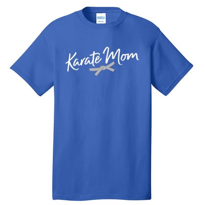 Karate Mom Statet Cool Gift Belt White Text Gift Tall T-Shirt