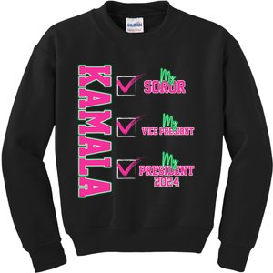 Kamala My Soror My President Kamala Harris 2024 President Kids Sweatshirt