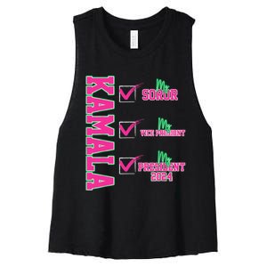 Kamala My Soror My President Kamala Harris 2024 President Women's Racerback Cropped Tank