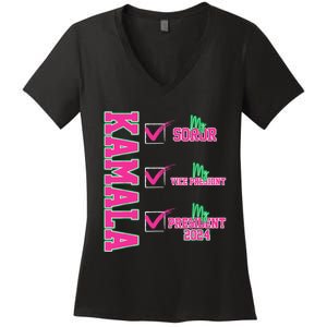 Kamala My Soror My President Kamala Harris 2024 President Women's V-Neck T-Shirt