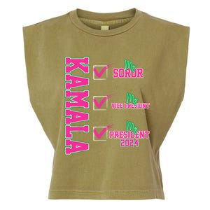 Kamala My Soror My President Kamala Harris 2024 President Garment-Dyed Women's Muscle Tee