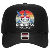 Kindness Matters Shark Unity Day Orange Anti Bullying Kids High Crown Mesh Back Trucker Hat