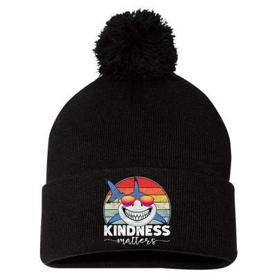 Kindness Matters Shark Unity Day Orange Anti Bullying Kids Pom Pom 12in Knit Beanie