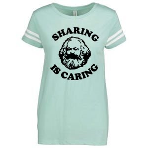 Karl Marx Sharing Is Caring Enza Ladies Jersey Football T-Shirt