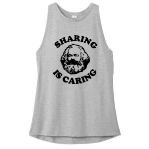 Karl Marx Sharing Is Caring Ladies PosiCharge Tri-Blend Wicking Tank