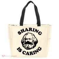 Karl Marx Sharing Is Caring Zip Tote Bag