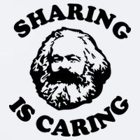 Karl Marx Sharing Is Caring Sueded Cloud Jersey T-Shirt