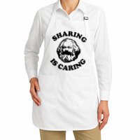Karl Marx Sharing Is Caring Full-Length Apron With Pockets