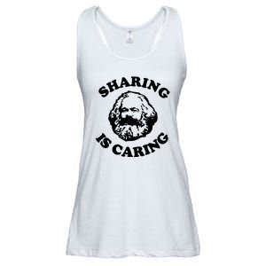 Karl Marx Sharing Is Caring Ladies Essential Flowy Tank