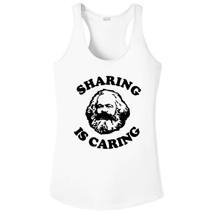 Karl Marx Sharing Is Caring Ladies PosiCharge Competitor Racerback Tank