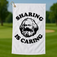 Karl Marx Sharing Is Caring Golf Towel