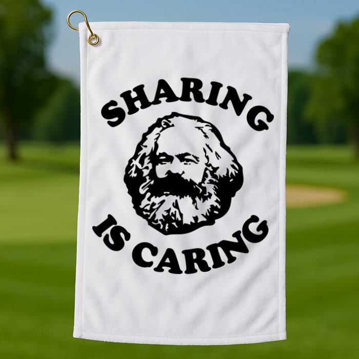 Karl Marx Sharing Is Caring Golf Towel