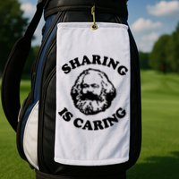 Karl Marx Sharing Is Caring Golf Towel