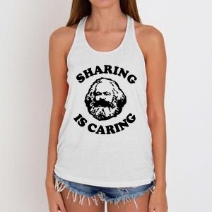 Karl Marx Sharing Is Caring Women's Knotted Racerback Tank