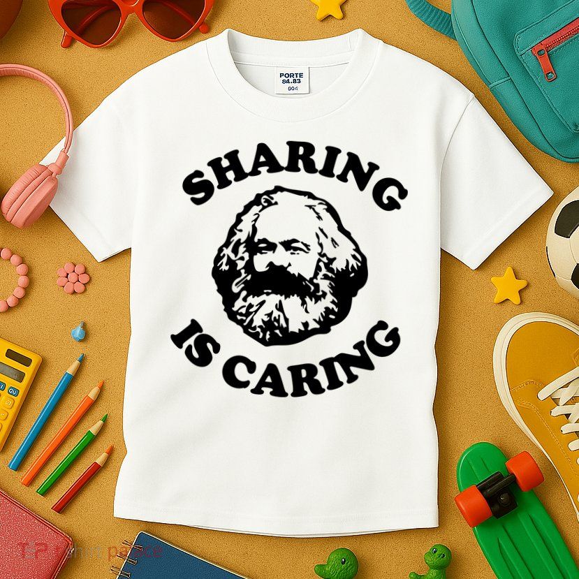 Karl Marx Sharing Is Caring Kids T-Shirt