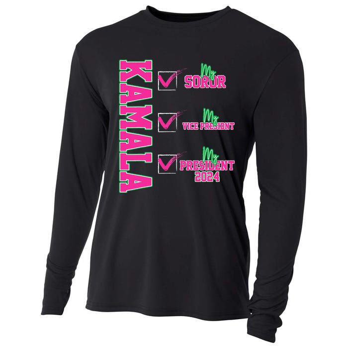 Kamala My Soror My President Kamala Harris 2024 President Cooling Performance Long Sleeve Crew