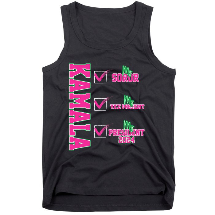 Kamala My Soror My President Kamala Harris 2024 President Tank Top