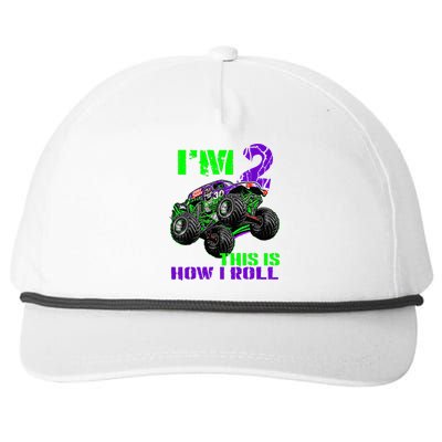 Kids Monster Trucks Are My Jam 2nd Birthday Boy 2 Years Old Snapback Five-Panel Rope Hat