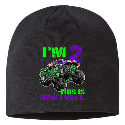 Kids Monster Trucks Are My Jam 2nd Birthday Boy 2 Years Old Sustainable Beanie