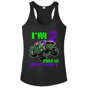 Kids Monster Trucks Are My Jam 2nd Birthday Boy 2 Years Old Ladies PosiCharge Competitor Racerback Tank