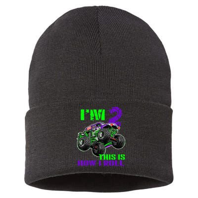 Kids Monster Trucks Are My Jam 2nd Birthday Boy 2 Years Old Sustainable Knit Beanie