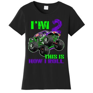 Kids Monster Trucks Are My Jam 2nd Birthday Boy 2 Years Old Women's T-Shirt