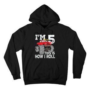 K.i.d.s Monster Trucks 5th Birthday Party Shirt Five Years Hoodie