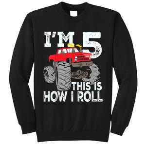 K.i.d.s Monster Trucks 5th Birthday Party Shirt Five Years Sweatshirt