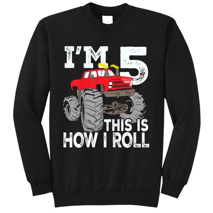 K.i.d.s Monster Trucks 5th Birthday Party Shirt Five Years Sweatshirt