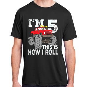 K.i.d.s Monster Trucks 5th Birthday Party Shirt Five Years Adult ChromaSoft Performance T-Shirt