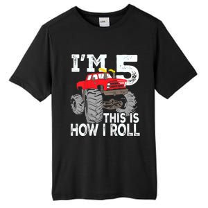 K.i.d.s Monster Trucks 5th Birthday Party Shirt Five Years Tall Fusion ChromaSoft Performance T-Shirt