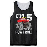 K.i.d.s Monster Trucks 5th Birthday Party Shirt Five Years Mesh Reversible Basketball Jersey Tank