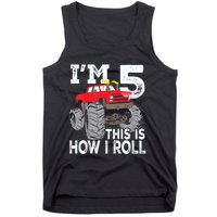 K.i.d.s Monster Trucks 5th Birthday Party Shirt Five Years Tank Top