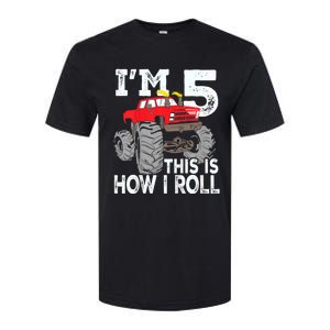 K.i.d.s Monster Trucks 5th Birthday Party Shirt Five Years Softstyle CVC T-Shirt