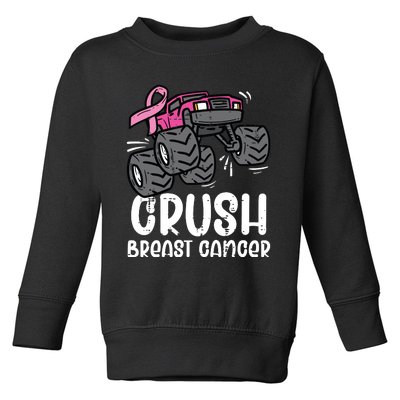 Kids Monster Truck Pink Breast Cancer Awareness Kids Toddler Sweatshirt