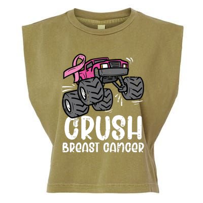 Kids Monster Truck Pink Breast Cancer Awareness Kids Garment-Dyed Women's Muscle Tee