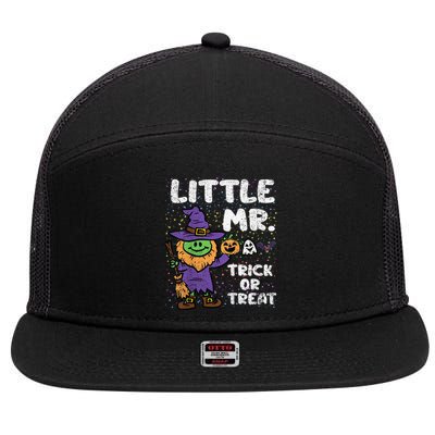 Kid Mr Trick Or Treat Halloween Costume Spooky Little Witch 7 Panel Mesh Trucker Snapback Hat