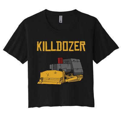 Killdozer Modified Tank Bulldozer Women's Crop Top Tee