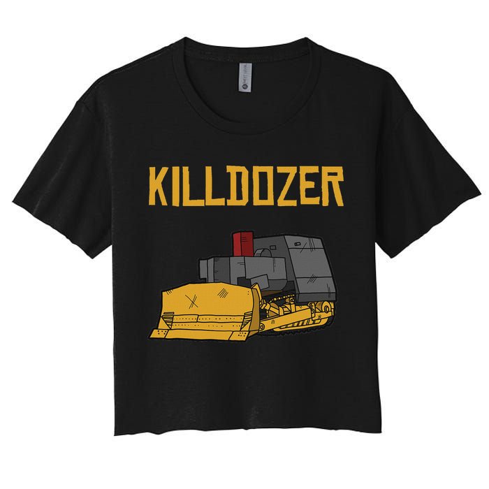 Killdozer Modified Tank Bulldozer Women's Crop Top Tee