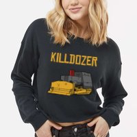 Killdozer Modified Tank Bulldozer Cropped Pullover Crew