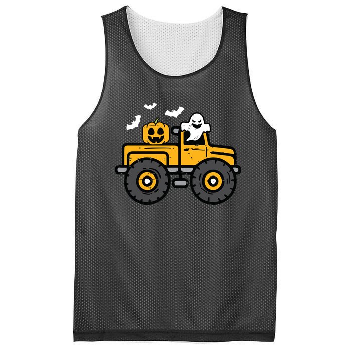 Kids Monster Truck Ghost Pumpkin Halloween Costume Boy Mesh Reversible Basketball Jersey Tank