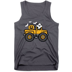 Kids Monster Truck Ghost Pumpkin Halloween Costume Boy Tank Top