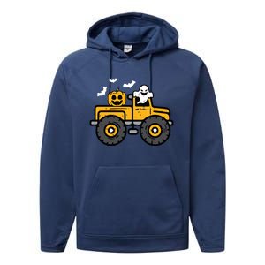 Kids Monster Truck Ghost Pumpkin Halloween Costume Boy Performance Fleece Hoodie