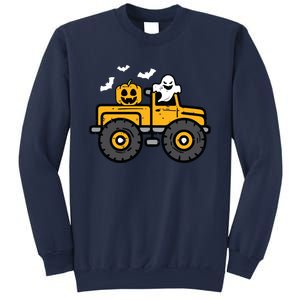 Kids Monster Truck Ghost Pumpkin Halloween Costume Boy Sweatshirt