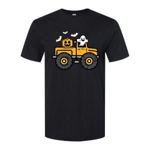 Kids Monster Truck Ghost Pumpkin Halloween Costume Boy Softstyle CVC T-Shirt