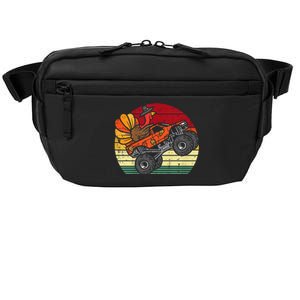 Kids Monster Truck Turkey Sunset Retro Thanksgiving Kids Crossbody Pack